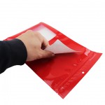 7.5" x 11.25" Red ZipSeal Pouch with Tamper Evident Zipper, Hang Hole and Tear Notch(1,000/case) - V5ZBXRDW07511