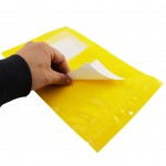 7.5" x 11.25" Yellow ZipSeal Pouch with Tamper Evident Zipper, Hang Hole and Tear Notch (1,000/case) - V5ZBXYW07511